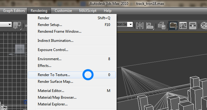Lightbaking, render to texture menu