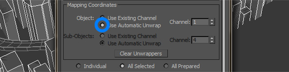 Lightbaking, UV unwrapping setup
